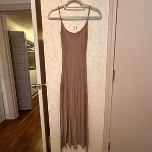 L'Academie Pink Ribbed Maxi Sundress